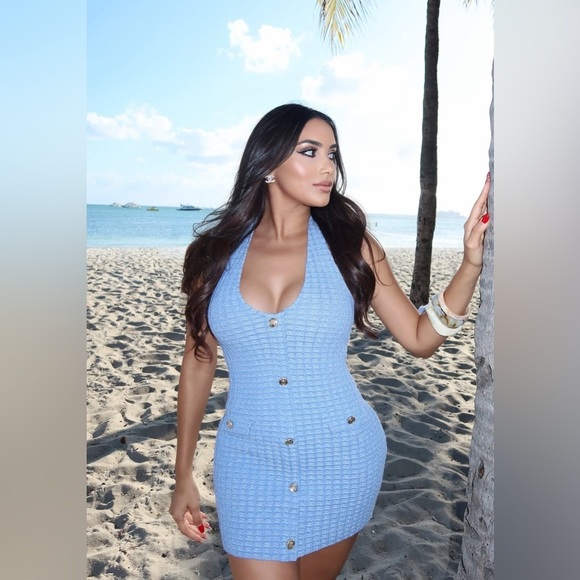 🔥🔥Zara  Halter Neck Button Dress - Picture 1 of 14